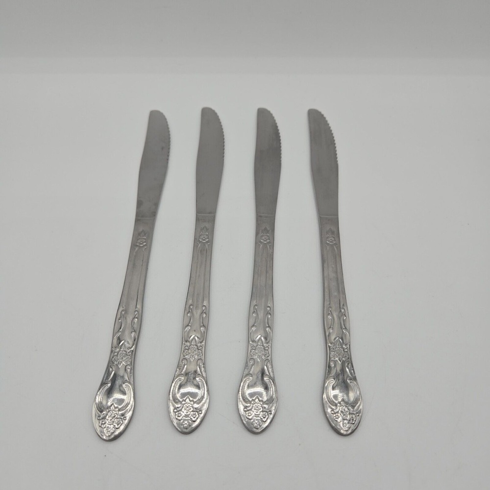 Oneida Ohsoh103 Stainless Thor‎ Glossy Four Knives Discontinued Pattern Flatware